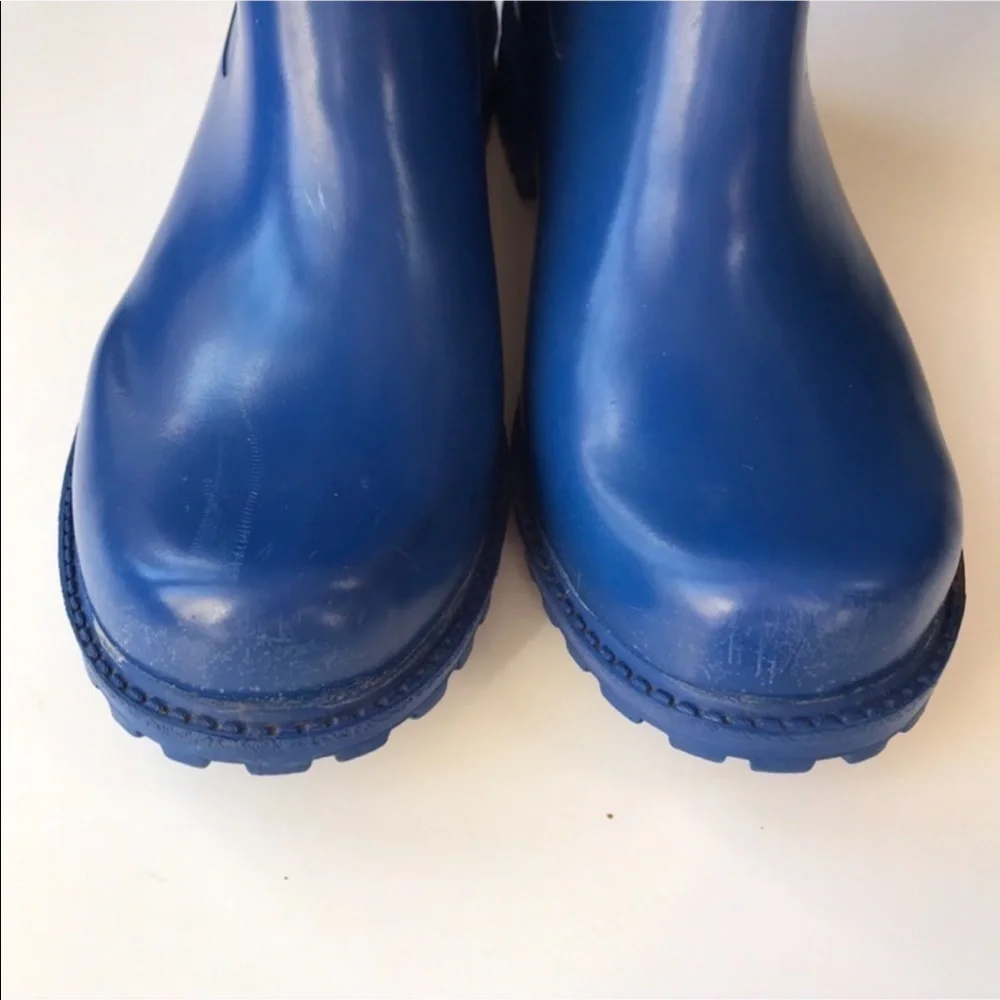 Nine West Nwyogini Tall Gloss Blue Rain Slickers Size 7